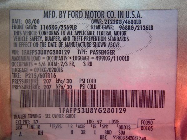 2000 Ford Taurus — vehicle photo 9