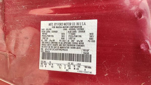 1999 LH Mazda B2500 Driver Left Rear Back Axle Shaft OEM zzp026121a — photo 4