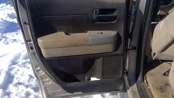 2007 Toyota Tundra LH Driver Left Rear Door Trim Panel With Switches Back Tan — photo 2