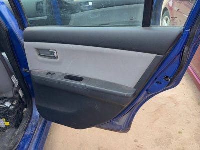 11-12 Sentra Passenger Right Rear Door Trim Panel With Switches Back Charcoal X