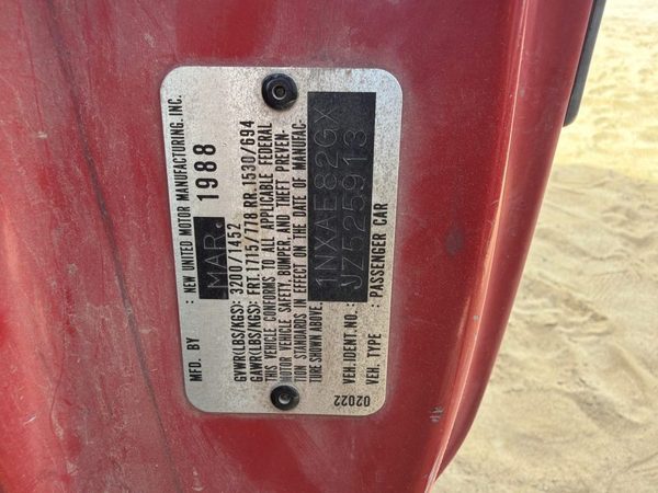 1988 Toyota Corolla Axle Shaft RH — photo 6