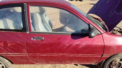 1997 Ford Aspire Front Door RH E5 Red F4BZ6120124A