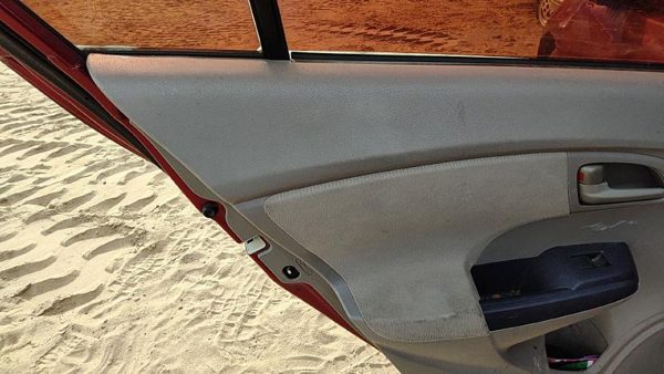 2010 Honda Insight Driver Left Rear Door Trim Panel With Switches Back Tan — photo 2