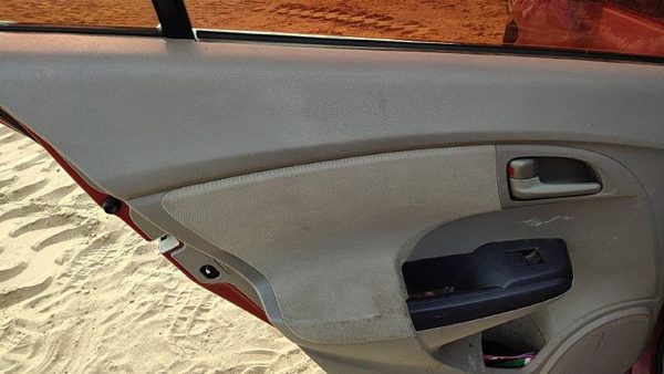 2010 Honda Insight Driver Left Rear Door Trim Panel With Switches Back Tan — photo 3