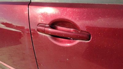 04-12 Mitsubishi Galant Passenger Right Front Outside Door Handle P06 Ultra Red