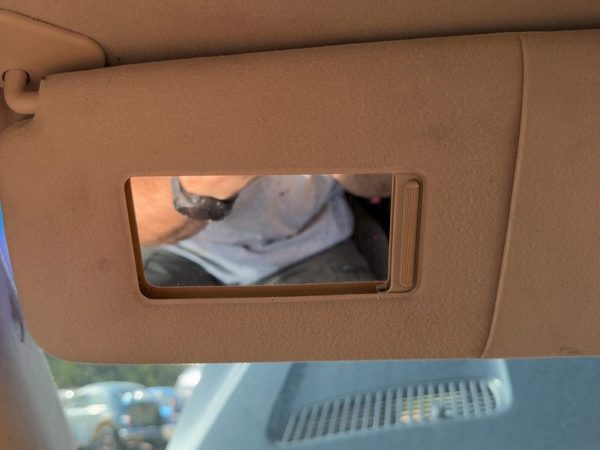 2000-2006 Bmw X5 Driver Left Sun Visor Oem Illuminated Cloth E53 Beige Lchc — photo 5
