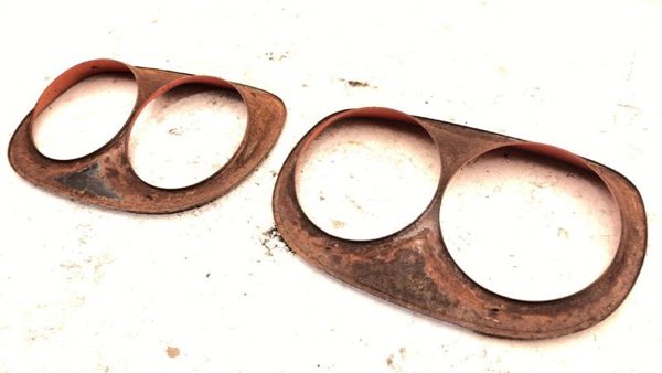 1958 Gmc Chevy 300 Full Size Right Left Headlight Bezel Pair Oem Trim Door Set — photo 8