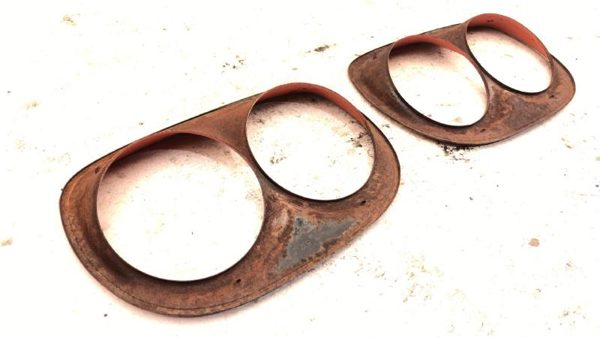 1958 Gmc Chevy 300 Full Size Right Left Headlight Bezel Pair Oem Trim Door Set — photo 9