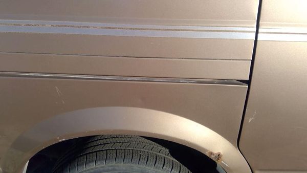 92-95 Astro Passenger Right Rear Sliding Door Roller Cover Trim Moulding Brown — photo 2