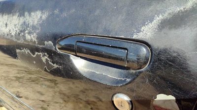 1999-02 Infiniti G20 Driver Left Front Outside Door Handle Kh3 Black 806077j105