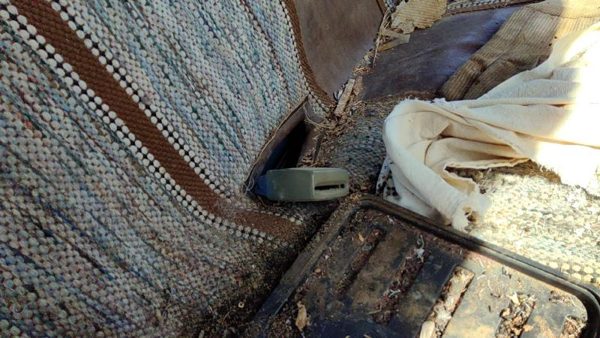 1986 Dodge Ram W150 Passenger Right Front Seat Belt Buckle Receiver Oem Blue — photo 2