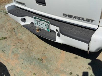 2001 Chevy S10 Blazer Rear Bumper Assembly with Mount Brackets White 50U