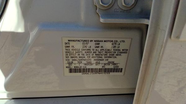 07-09 Nissan Altima Dash Wiring Harness Oem 2.5L — photo 4