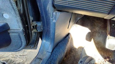 1983-1986 Toyota Camry Driver Left Lower Kick Trim Panel Oem Blue