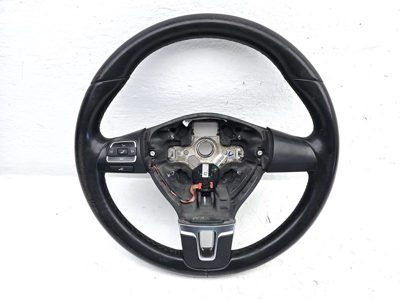 2012-2014 Vw Jetta Black Leather Steering Wheel With Multifunction Controls Oem