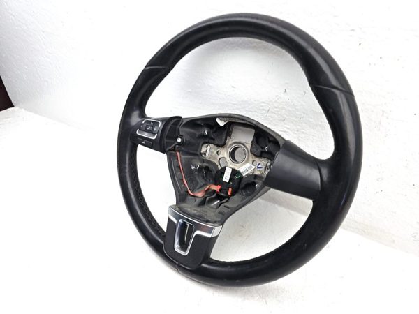 2012-2014 Vw Jetta Black Leather Steering Wheel With Multifunction Controls Oem — photo 4