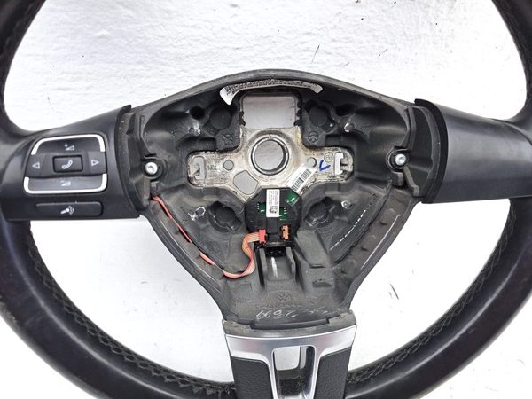 2012-2014 Vw Jetta Black Leather Steering Wheel With Multifunction Controls Oem — photo 5