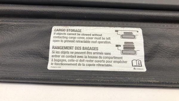 2009 Pontiac G6 Convertible Rear Cargo Shade Cover Oem — photo 4