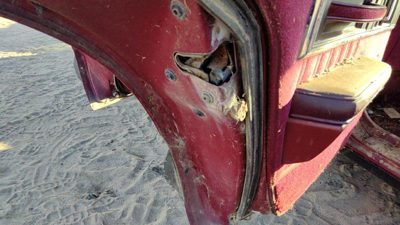 1985-1991 Olds 88 Driver Left Rear Door Latch With Rods/Cables Oem Back
