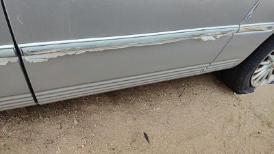 96-00 Town & Country Driver Left Rear Moulding From Door Back Trim Strip Silver