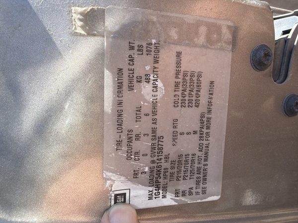 2001 Buick LeSabre Header Panel Bronzemist 54U — photo 8
