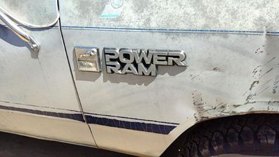 1984-1987 Dodge Ram W150 Passenger Right Power Ram Fender Emblem Badge Oem