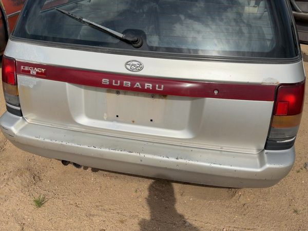 90-91 Legacy License Plate Trim Surround Panel Oem Tail Trunk Finish Silver — photo 1