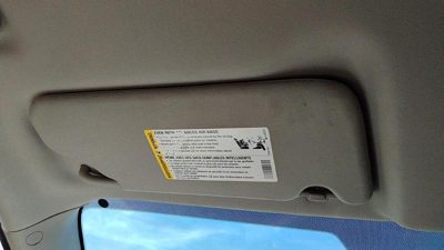 2006-2016 Chevy Impala Driver Left Sun Visor Oem Ebony 19C 15297352