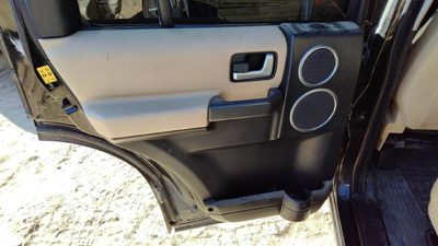 05-09 Rover Lr3 Driver Left Rear Inside Door Trim Panel With Switches Back Tan