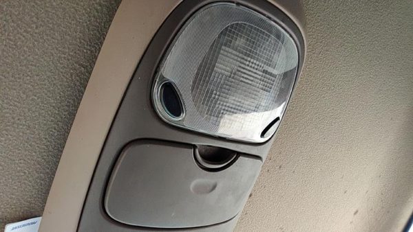 98-02 Lincoln Navigator Center Overhead Console Dome Light Map Lamp Cubby Tan Kx — photo 5