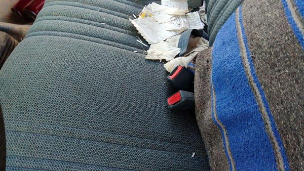 88-99 Gmc Sierra 2500 Driver Left Front Seat Belt Buckle Receiver Oem Blue — photo 2