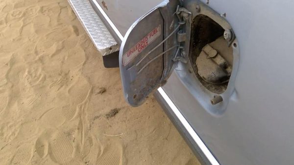 1989 Dodge Ram D100 Fuel Tank Door With Hinge Gas Lid Oem Filler Blue — photo 7