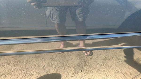 04-08 Grand Prix Driver Left Rear Moulding From Door Back Trim Stealth Gray 46U — photo 4