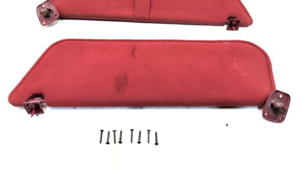 1989-1993 Ford F150 Pair Of Sun Visors Left Right Bolts Hardware Oem Rh Red — photo 4