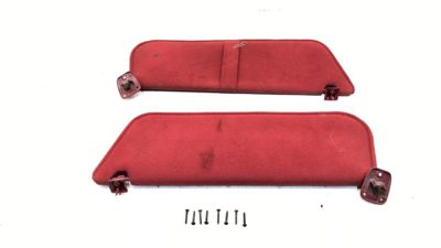 1989-1993 Ford F150 Pair Of Sun Visors Left Right Bolts Hardware Oem Rh Red