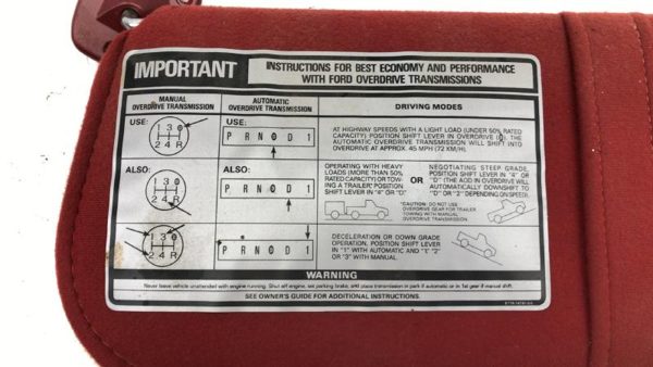 1989-1993 Ford F150 Pair Of Sun Visors Left Right Bolts Hardware Oem Rh Red — photo 10