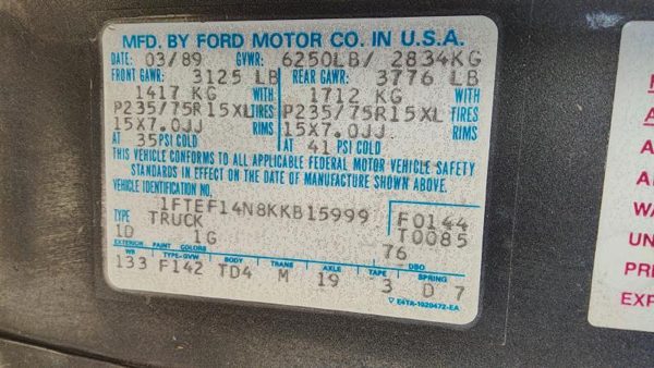 1989 Ford F150 Leaf Spring Rear — photo 6