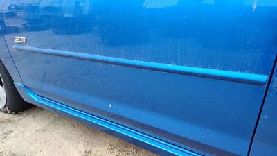 04-06 Mazda 3 Driver Left Front Moulding From Door Trim Strip 27B Winning Blue