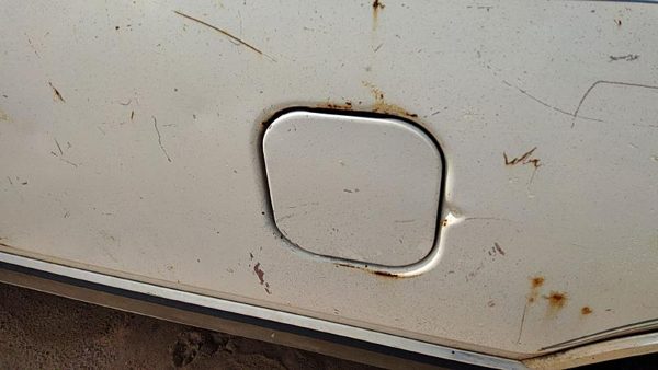 81-93 Dodge Ram W250 Fuel Tank Door With Hinge Gas Lid Oem Filler White — photo 2