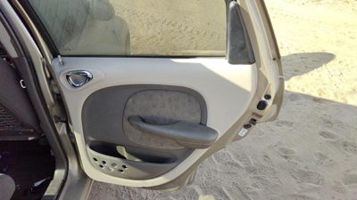 01-02 Pt Cruiser Passenger Right Rear Door Trim Panel With Switches Back Taupe