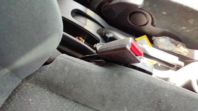 08-10 Versa Passenger Right Front Seat Belt Buckle Receiver Oem Charcoal G