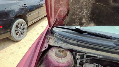 2009 RH Chevy Malibu Passenger Right Hood Hinge Assembly OEM Red 80U