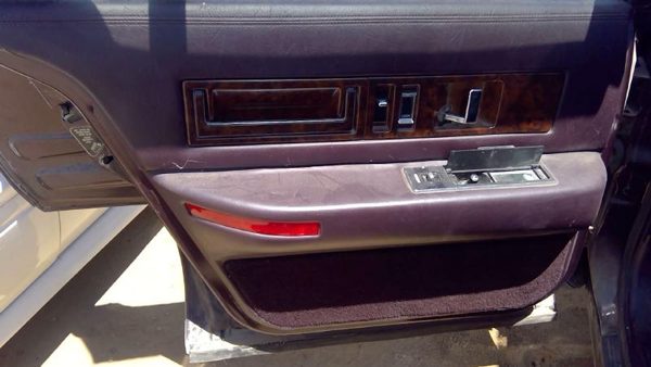 1993 Cadillac Fleetwood Driver Left Rear Inside Door Trim Panel Only Back Maroon — photo 1