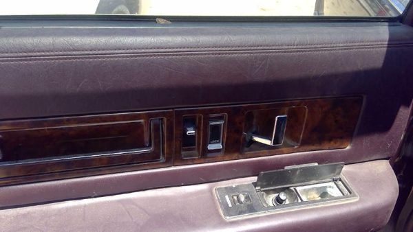 1993 Cadillac Fleetwood Driver Left Rear Inside Door Trim Panel Only Back Maroon — photo 3