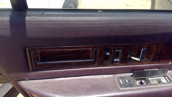 1993 Cadillac Fleetwood Driver Left Rear Inside Door Trim Panel Only Back Maroon — photo 4