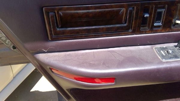 1993 Cadillac Fleetwood Driver Left Rear Inside Door Trim Panel Only Back Maroon — photo 8