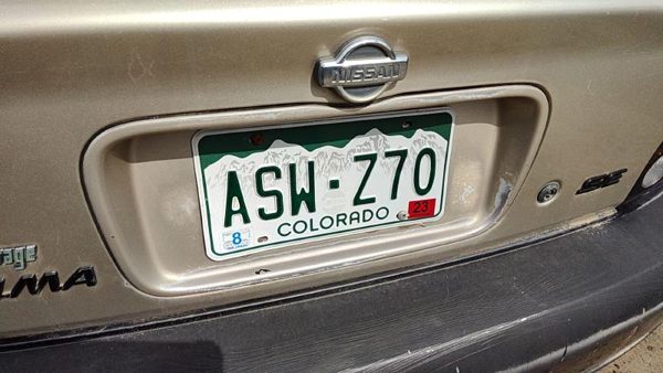 01-03 Nissan Maxima License Plate Trim Surround Panel Oem Tail Trunk Finish Gold — photo 1