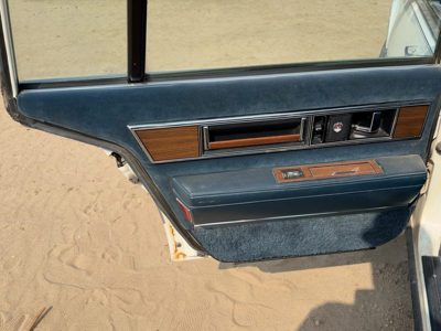 1986 Oldsmobile 98 Driver Left Rear Door Trim Panel With Switches Back Blue