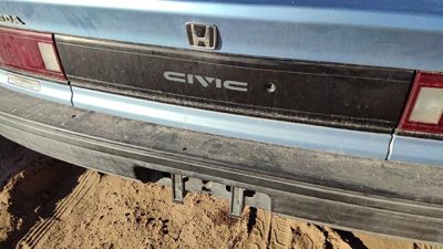 1988-1989 Honda Civic License Plate Trim Surround Panel Tail Trunk Finish Sedan