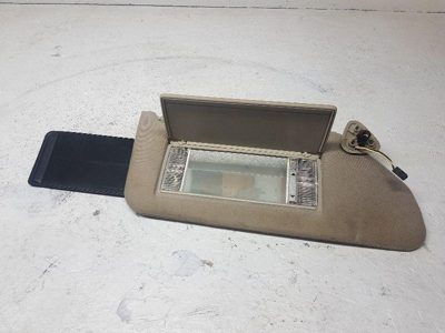 1996 Eldorado Passenger Side Right Sun Visor Assembly Tan Lighted Extendable